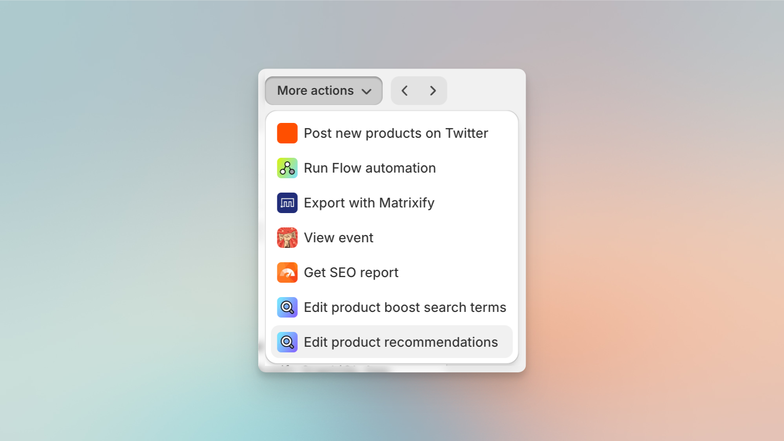 Shopify App Blocks in Shopify admin