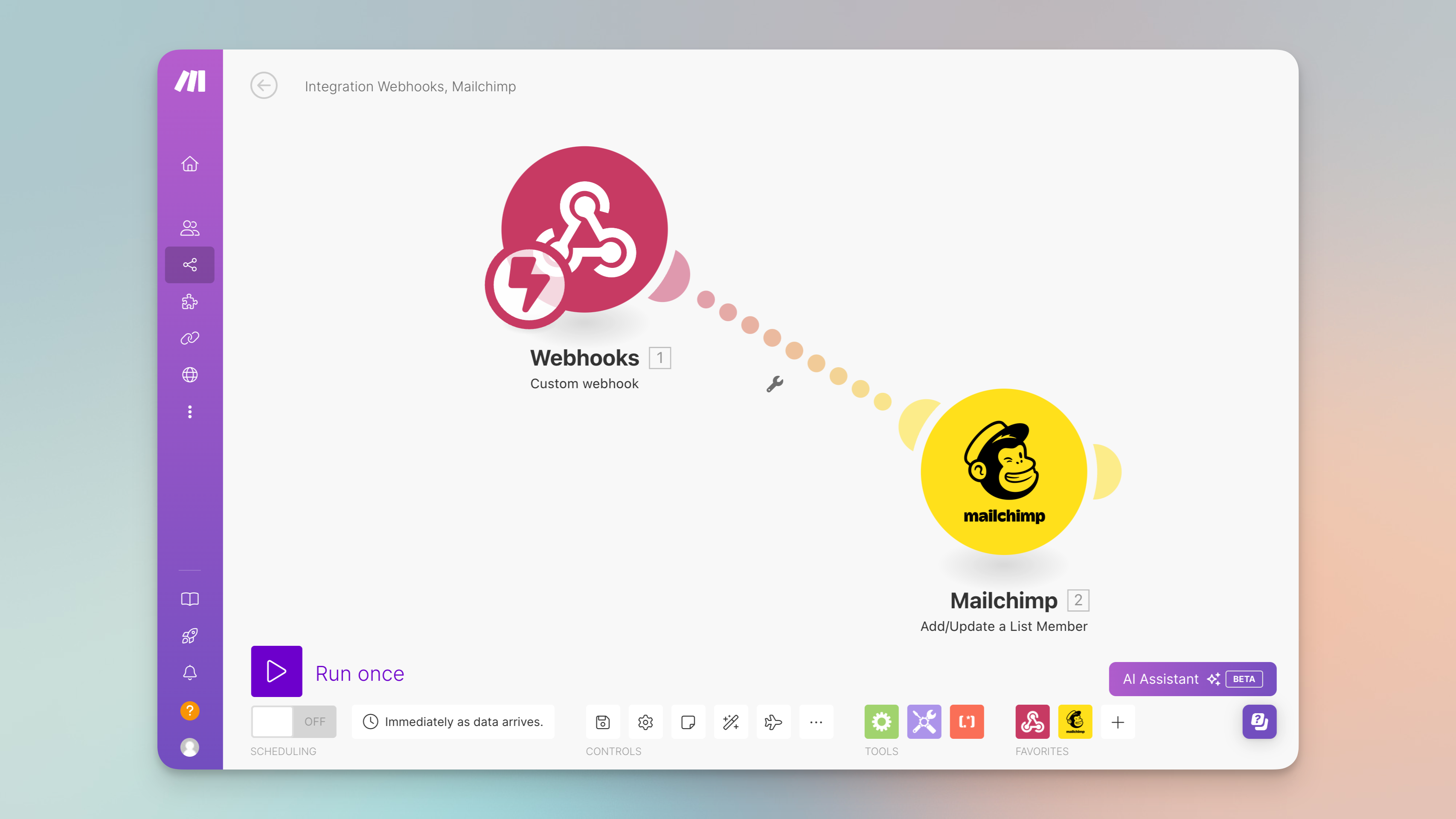 Make scenario setup in Shopify admin