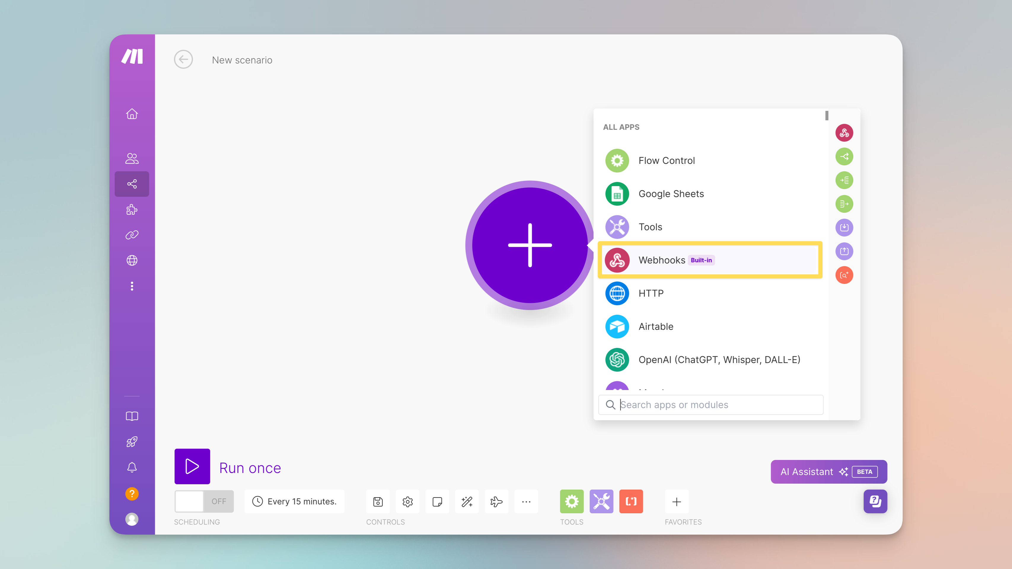 Make scenario setup in Shopify admin