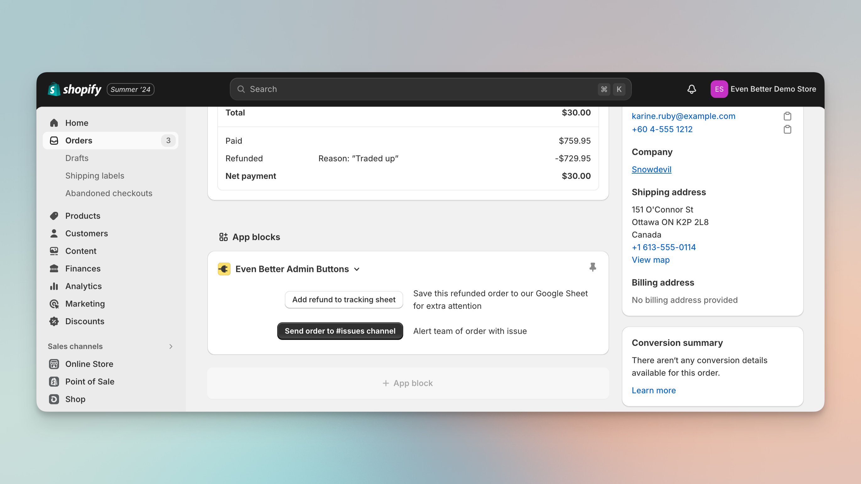 Customizable Shopify admin pages in Shopify admin
