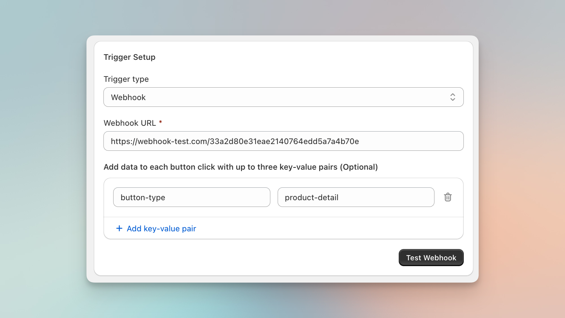Admin button form fields in Shopify admin